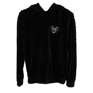 Ardene Black Sherpa Hoodie DIY Babe XS